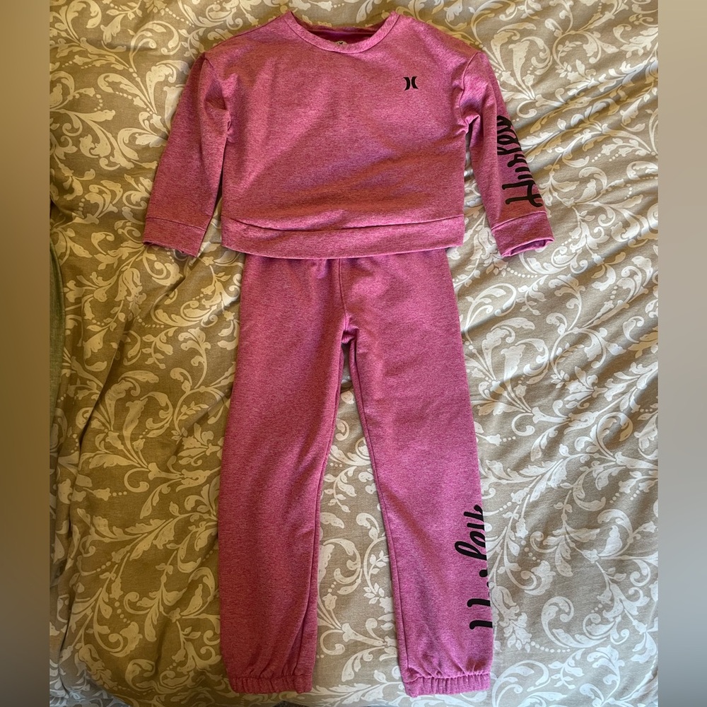 Pink Hurley Girls Sweater and Pants Set Size M (10/12)
